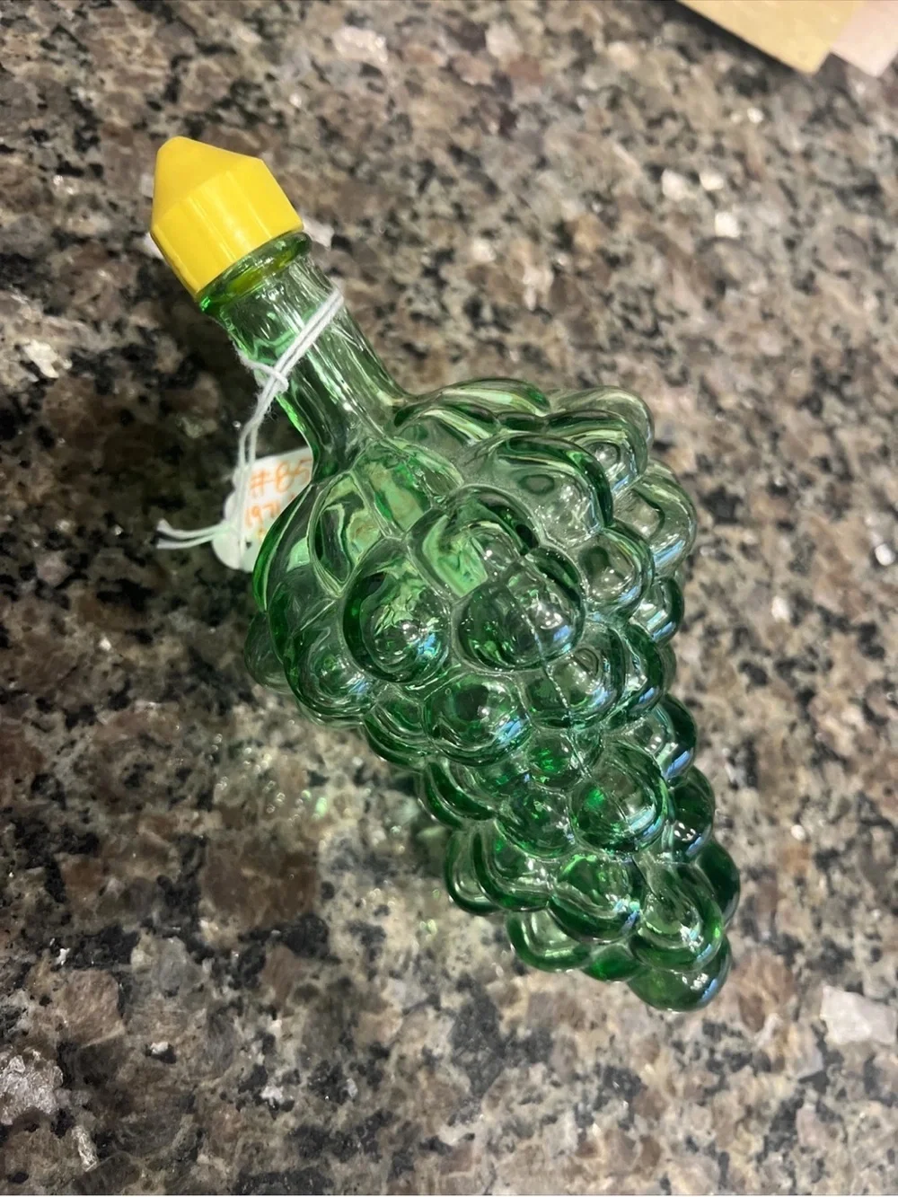 Vintage 1971 Nello Gori Green Glass Grapes Wine Decanter Italy Youngstown Ohio